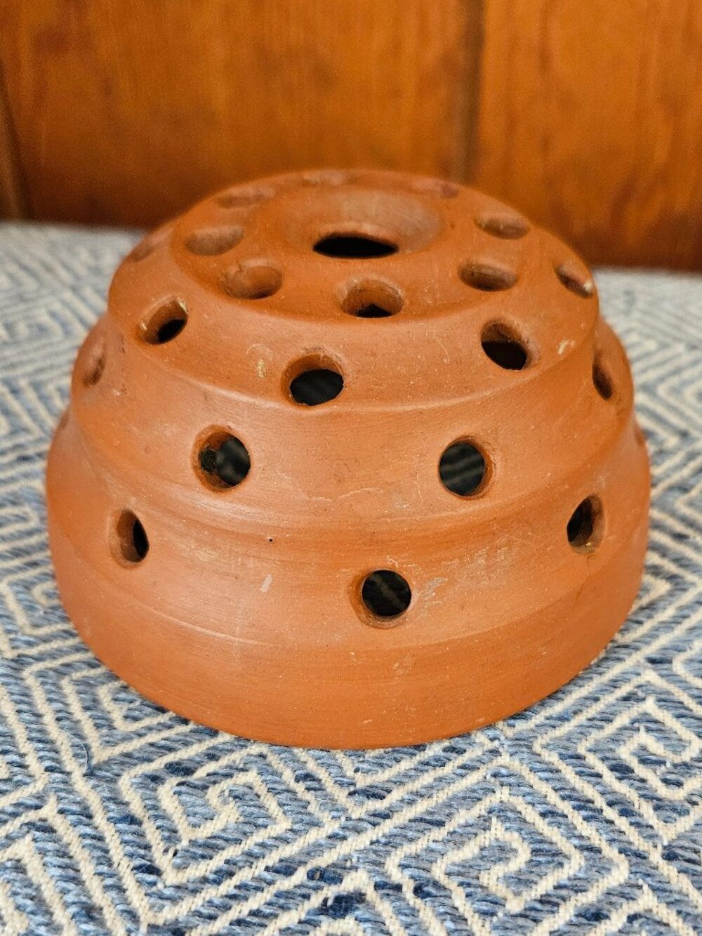Vintage Terra Cotta Honeycomb Flower Frog, Rare! Great Condition!